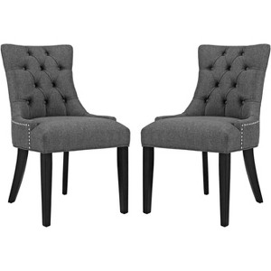 Modway Regent Dining Side Chair Fabric Set of 2 - Gray - 1 of 4