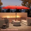Costway 13 FT Large Patio Umbrella with LED Solar Lights Crank Handle 12 Heavy-Duty Ribs Beige/Brown/Gray/Navy/Orange/Wine - 4 of 4