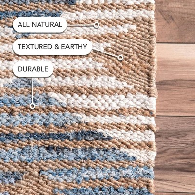 Handmade Braided Cotton and Jute Runner Rug