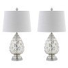 25.5" (Set of 2) Artichoke Glass Table Lamp (Includes LED Light Bulb) Silver - JONATHAN Y: Mercury Finish, Linen Shade, Chrome Finial - image 2 of 4