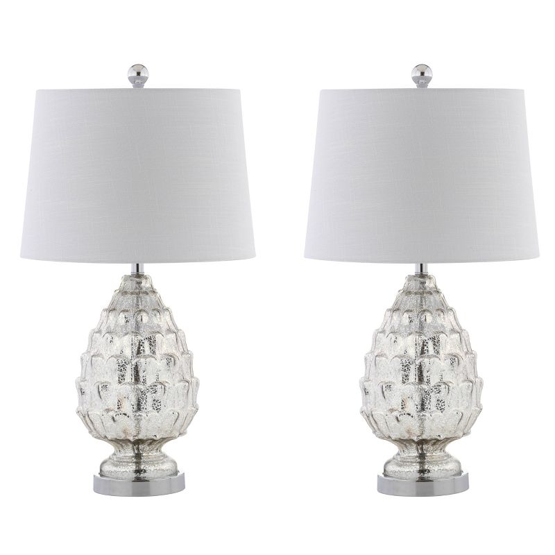 25.5&#34; (Set of 2) Artichoke Glass Table Lamp (Includes LED Light Bulb) Silver - JONATHAN Y, 1 of 8