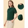 Allegra K Women's Elegant Swiss Dots Puff Short Sleeves Stand Collar Chiffon Blouse - 2 of 4