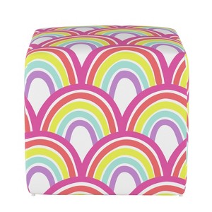 Kids Cube Ottoman Rainbow Scallop - Pillowfort