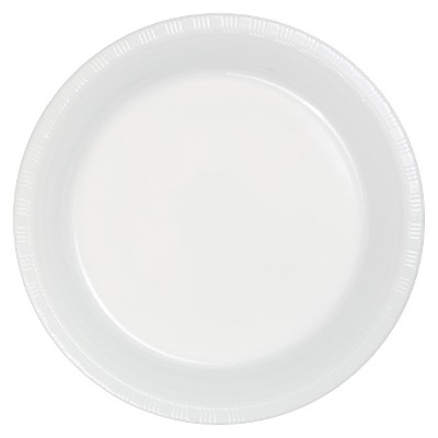 White Plastic 7" Dessert Plates - 20ct