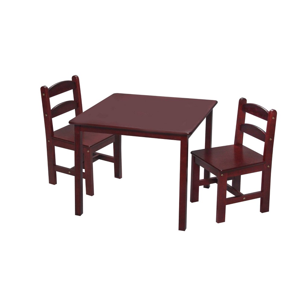 3pc Kids' Square Table and Chair Set Cherry - Gift Mark: Toddler Table, Wood Composite, 3 Years and Up, 75 lb Capacity