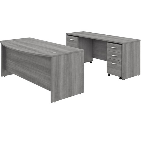 Bush Business Furniture Studio C 71 Computer Desk Credenza And File Storage Platinum Gray Stc009pgsu Target