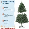 Artificial Spruce Christmas Tree, Premium PVC Hinged Holiday Tree with Sturdy Metal Base, Collapsible Stand for Home, Indoor/Outdoor Use - 4 of 4