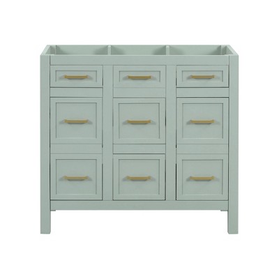 NicBex Bathroom Vanity without Sink,Multi-Functional Bathroom Sink Vanity with 2 Soft Close Doors and 4 Drawers,36" Bathroom Sink Cabinet,Green