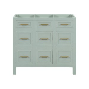 NicBex Bathroom Vanity without Sink,Multi-Functional Bathroom Sink Vanity with 2 Soft Close Doors and 4 Drawers,36" Bathroom Sink Cabinet,Green - 1 of 4