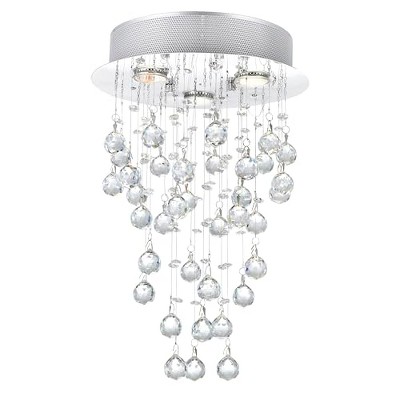 CWI Lighting Rain Drop 3 Light Flush Mount With Chrome Finish
