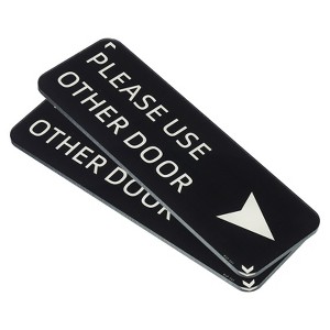Unique Bargains Acrylic Self-Adhesive Decor Home Business Please Use Other Door Right Arrow Sign - 1 of 4