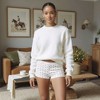 Knit & Lounge Women’s Ribbed Knit Lounge Shorts Stretch Waistband Allover Floral Print Fitted Cozy Sleep Bottoms - 2 of 4