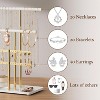Adjustable Metal Jewelry Stand with Velvet Base, 10-17 Inch Tall Display for Bracelets, Necklaces & Rings, White and Gold - 4 of 4
