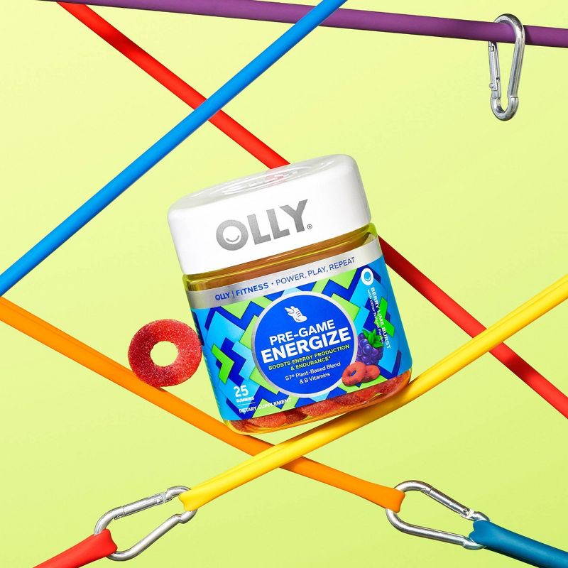 OLLY Pre-Game Energy Gluten Free, Plant-Based Gummies Blend with Vitamin B Dietary Supplements - 25ct, 3 of 8