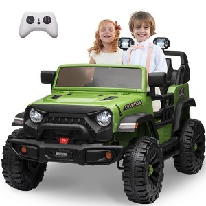 2 Seater Ride on Truck, 24V Battery Powered Electric Vehicle w/Remote Control, LED Lights, Story, Suspension System, MP3, Ride on Toy for 3+ Kids - 1 of 4