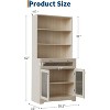 Pantry Cabinet with Glass Doors, 3-Tier Open Shelf Kitchen Pantry Storage Cabinet with Drawer & Adjustable Shelves - 2 of 4