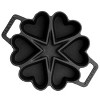 Gibson 6 Cups Heart Mold Pre-seasoned Cast Iron Pan in Black - 3 of 4