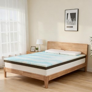 Dyonery 3 Inch Extra Firm Mattress Topper Dual-Sided Firmness Bed Topper Gel Memory Foam High-Density Foam for Pain Relief & Support - 1 of 4