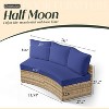AMERLIFE Patio Furniture Sets, Half-Moon Sectional Round Sofa Set, Outdoor Patio Furniture with Wedge Table - 2 of 4