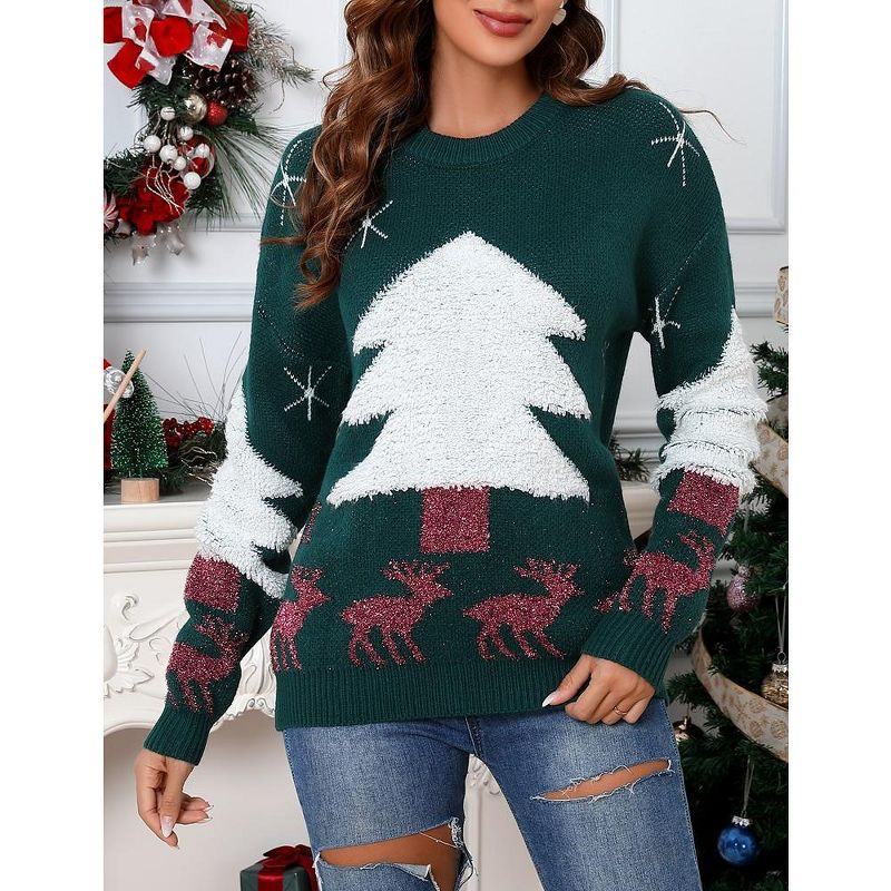 Whizmax Ugly Chirstmas Sweaters for Women Long Sleeve Funny Xmas Pullover Sweater, 3 of 8