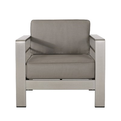 Christopher Knight Home Cape Coral Outdoor Aluminum Club Chairs with Sunbrella Cushions