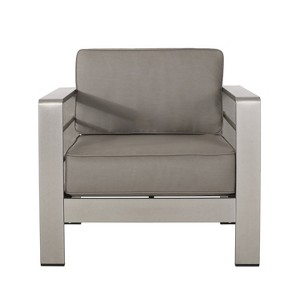 Christopher Knight Home Cape Coral Outdoor Aluminum Club Chairs with Sunbrella Cushions - 1 of 4