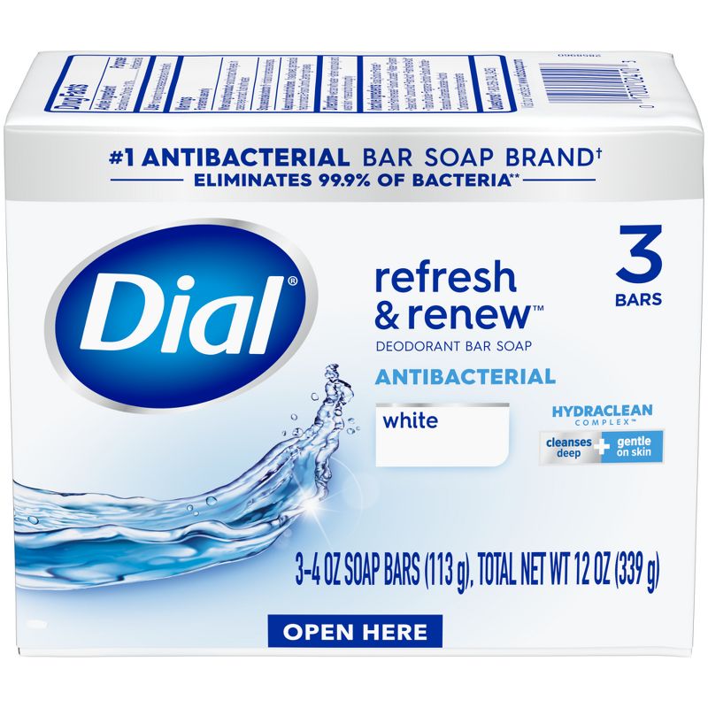 Dial Antibacterial Deodorant White Bar Soap - 3pk, 2 of 11