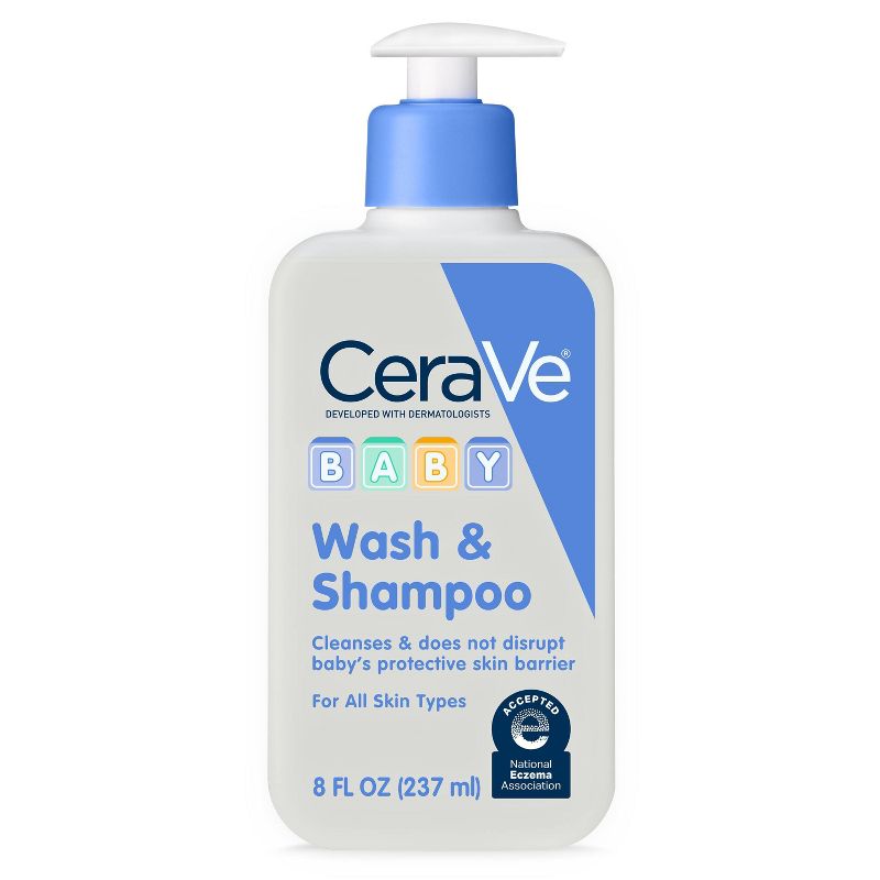CeraVe Baby Gentle Bath Wash and Shampoo Fragrance-Free - 8 fl oz, 1 of 19
