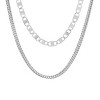 Steeltime 24" and 30" Men's stainless steel double layered fraco and mariner link necklace. Color Options: Silver, Gold - 2 of 4