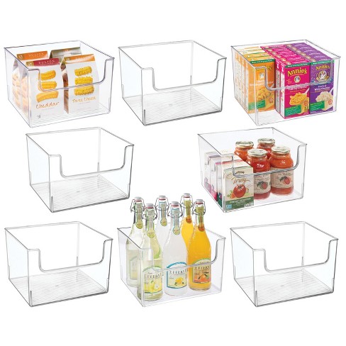 Mdesign Plastic Kitchen Pantry Storage Organizer Bin With Handles, 4 Pack -  Clear, 10 X 6 X 3 : Target