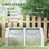 NicBex 6' x 3' x 3' Galvanized Raised Garden Bed with Mini PVC Greenhouse Cover Garden Sheds with Roll-Up Windows for Flowers, Fruits, Clear - 3 of 4