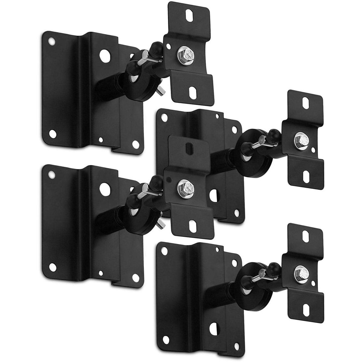 Mount-It! Adjustable Quad Low Profile, Articulating, Hi-Fi Audio Media, 5.1 Channel Surround Sound | Satellite Speaker Ceiling & Wall Mount Brackets