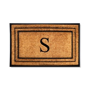 A1HC Natural Coir & Rubber Monogrammed 25"X57" Door Mat, Heavy Duty, Non-Slip Outdoor Entry Doormats - 1 of 4