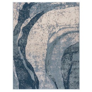 ChicFurnit Rug Indoor Machine Woven Soft Pile Easy Clean for High Traffic Areas, Blue, 62.99"*5.91"*5.91" - 1 of 4