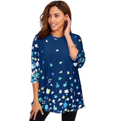 Jessica London Women's Plus Size Stretch Knit Swing Tunic