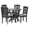 Baxton Studio Elise Modern Grey Fabric and Dark Brown Finished Wood 5-Piece Dining Set - 2 of 4