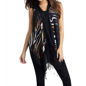 Women's Tiger Stripes Long Vest - ANGEL - 1 of 4