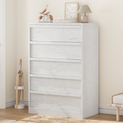 Whizmax 5 Drawer Dresser for Bedroom, Modern 5 Chest of Drawers Tall with Large Storage, White Dresser Organizer for Living Room, Nursery, Entryway