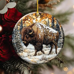 Lomsoe Cow Ornaments Cow Ceramic Ornaments Christmas Tree Hanging Decor Christmas Gift Christmas Decor - 1 of 4