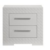 Vynxaria Modern White 2-Drawer Nightstand, Wood Build, High-End Lacquer (Quilted Texture), Smooth Metal Glides, Plush Red Drawer Lining - 3 of 4