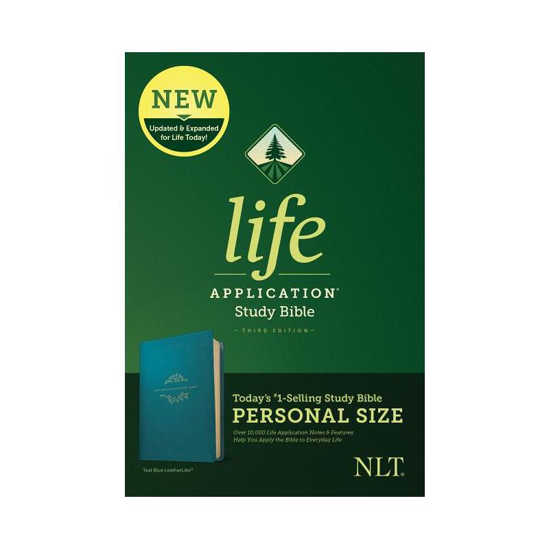 NLT Life Application Study Bible, Third Edition, Personal Size (Leatherlike, Teal Blue) - (Leather Bound), 1 of 2