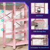 Bestier 61" Reversible Gaming Computer Desk with Power Outlet LED Desk with 4 Tier Shelves - 4 of 4
