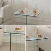 Lirago Tempered  Glass Sofa Table-Multi-Purpose Side Table 17.7"W * 17.7"L * 16.1"H - 4 of 4