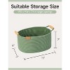Aoibox Woven Cotton Rope Storage Basket with Wooden Handles Decorative Green Organizer 13 Inch 3 Pack - 2 of 4