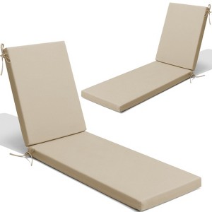 Crestlive Products Patio Outdoor Chaise Lounge Cushion Beige 2 PC - 1 of 4