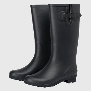Alpine Swiss Reya Womens Waterproof Mid Calf Rain Boots | Tall Rubber Garden Boots | Anti-Slip Outdoor Work Mud Boot | Wellington Boots Rain Shoes - 1 of 4