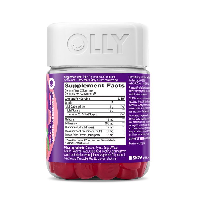 OLLY Sleep Gummies - Strawberry Sunset - 60ct, 3 of 11
