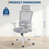 Ergonomic Office Chair, High Back Mesh Computer Task Chair with Adjustable Lumbar & Headrest, Height-Adjustable Desk Chair for Home Office - 3 of 4