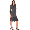 24seven Comfort Apparel Ribbed Knit Long Sleeve Split Hem Sweater Dress - 2 of 4