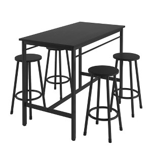 NicBex Dining Table Set for 4 Kitchen Table Rural Kitchen Table with 4 Bar Stools Metal Frame and MDF - 1 of 4